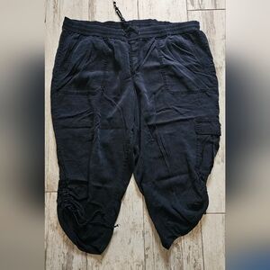 Lane Bryant Black Drawstring Pants Crop 22 / 24